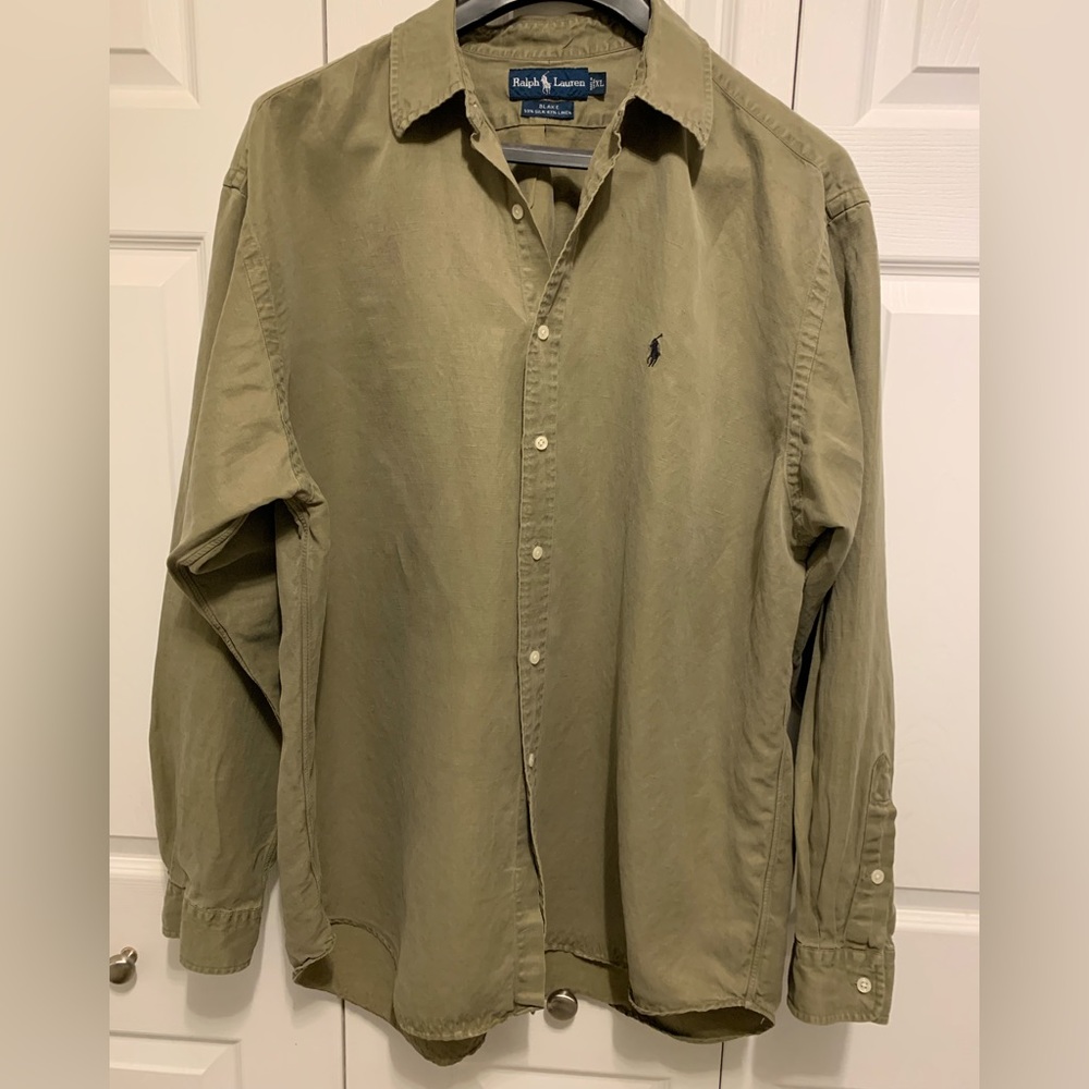 Men’s Ralph Lauren Silk and Linen Blend Button Down XL